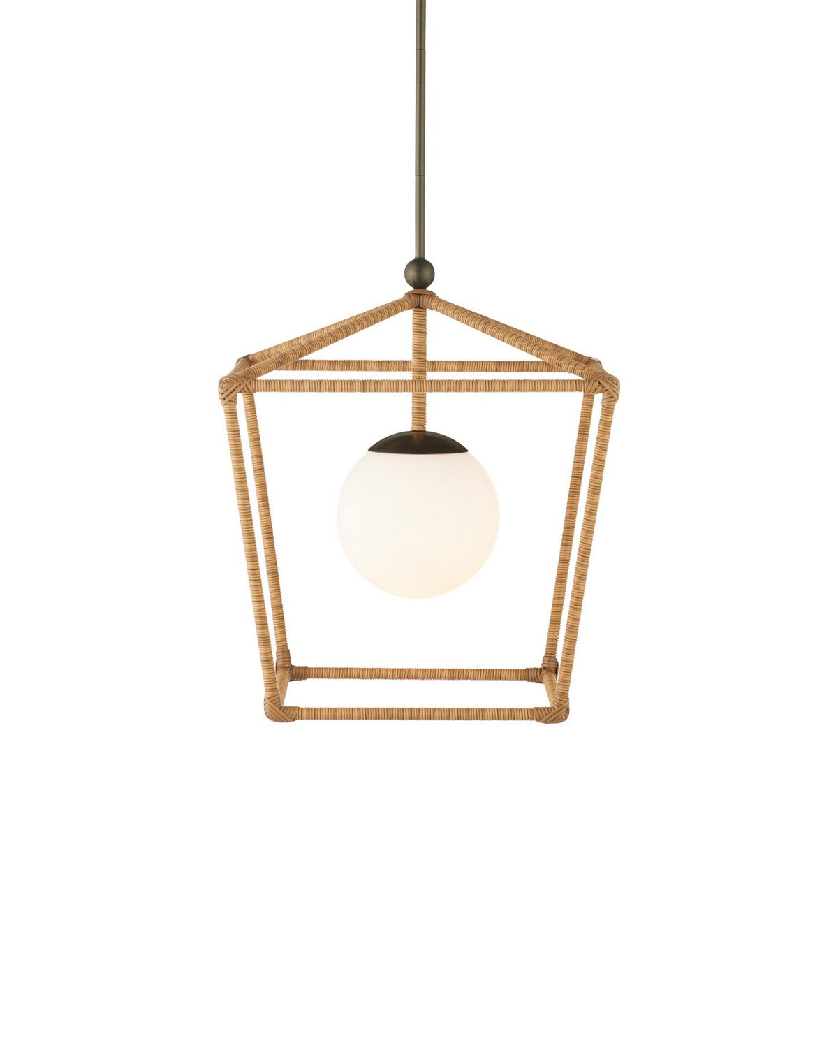Currey and Company - 9500-0028 - One Light Outdoor Lantern - Denison - Natural / Bronze / Frosted White