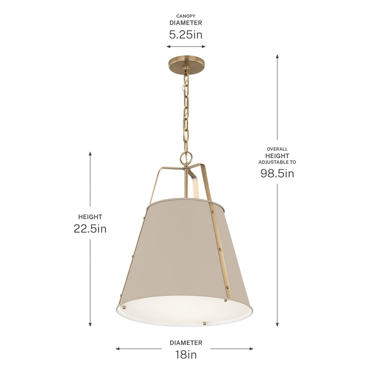 Kichler - 52711GRG - Two Light Pendant - Etcher - Greige