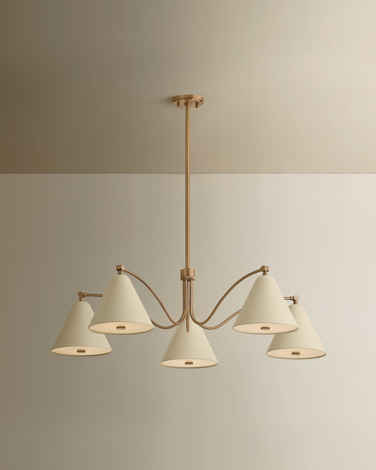 Troy Lighting - F3542-PBR/SSD - Five Light Chandelier - Clive - Patina Brass
