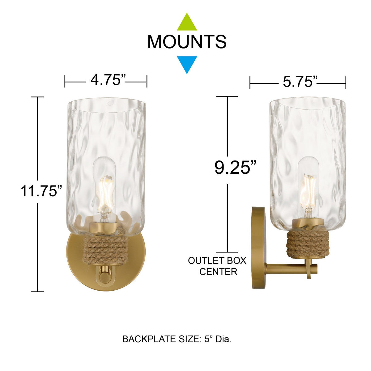 Quoizel - BTC8605BRG - One Light Wall Sconce - Baltic - Brushed Gold