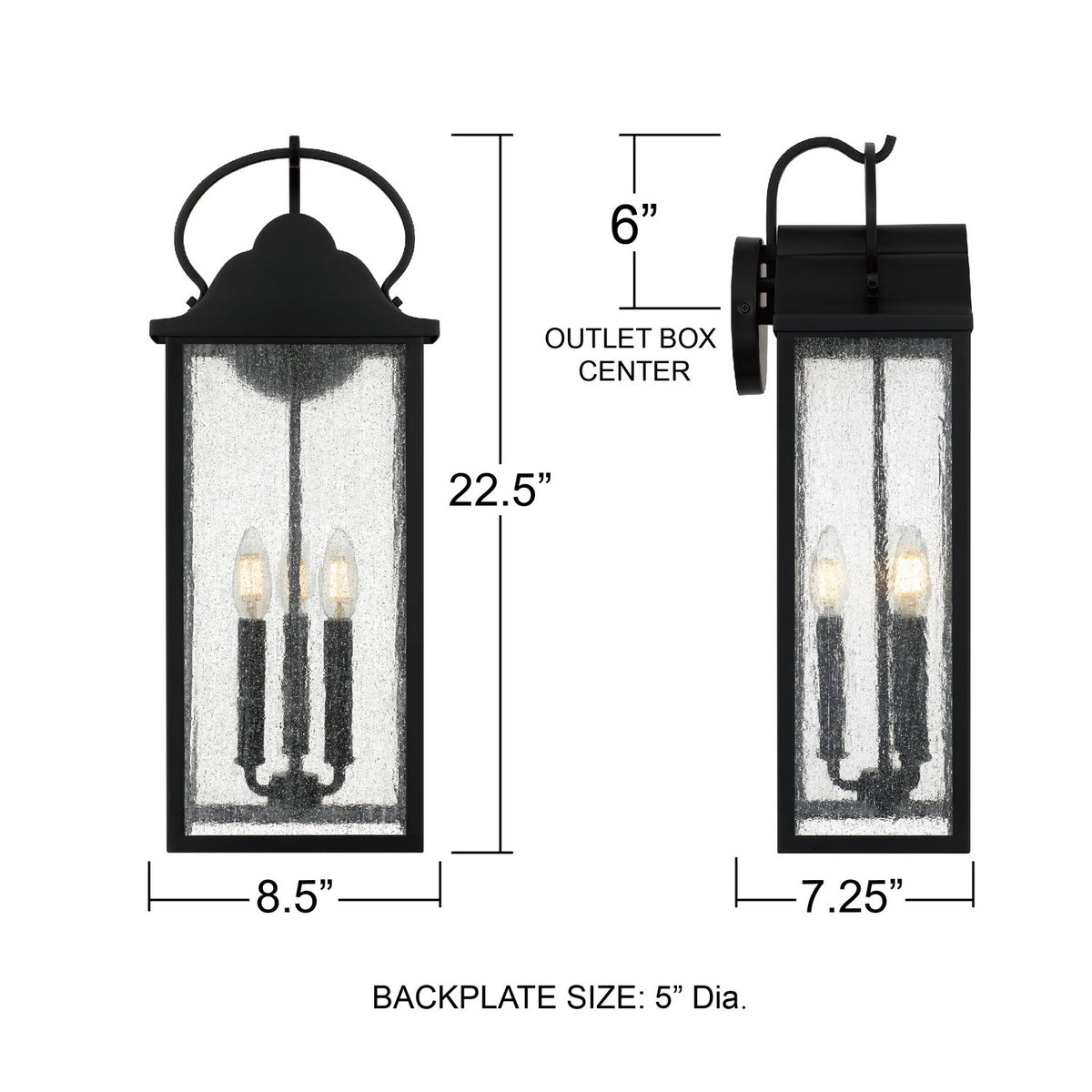 Quoizel - DAM8408MBK - LED Outdoor Wall Lantern - Damian - Matte Black