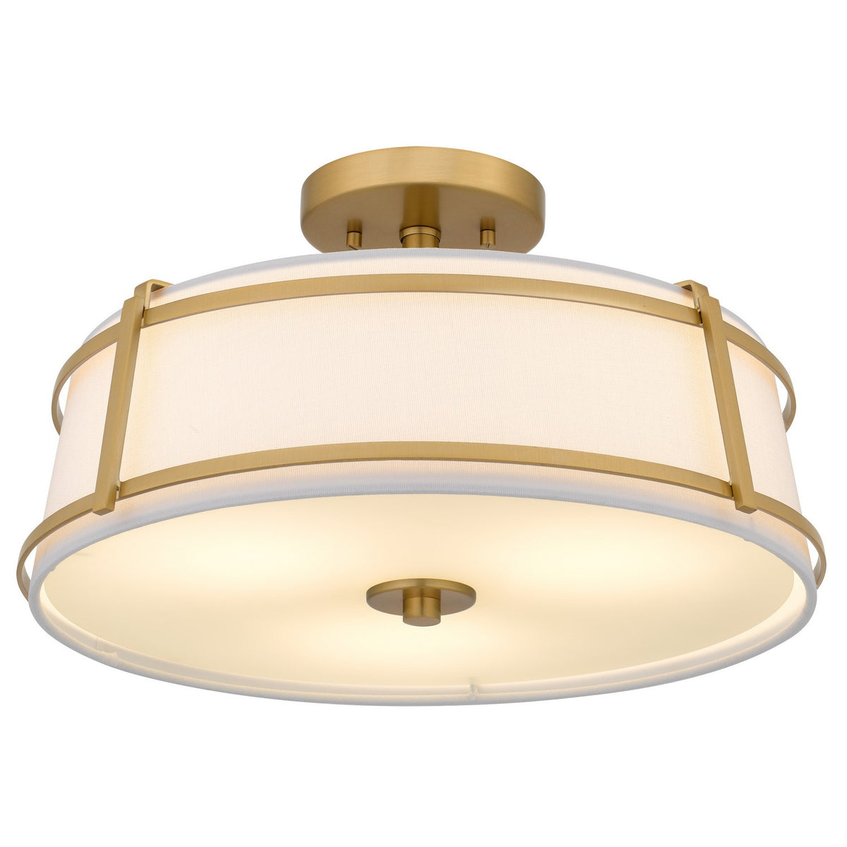 Quoizel - SLN1716BRG - Three Light Semi-Flush Mount - Sloane - Brushed Gold