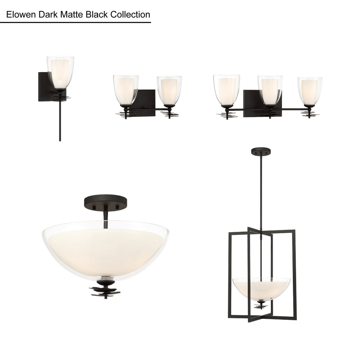 Minka-Lavery - 10255-899 - Three Light Semi-Flush Mount - Elowen - Dark Matte Black