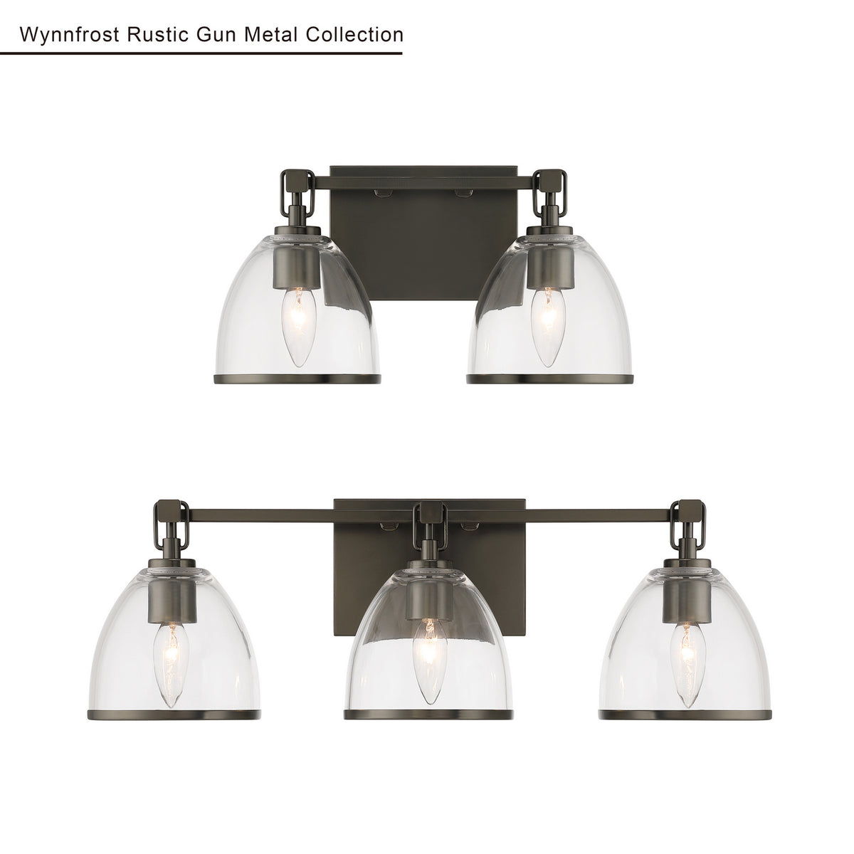 Minka-Lavery - 15022-749 - Two Light Vanity - Wynnfrost - Rustic Gun Metal