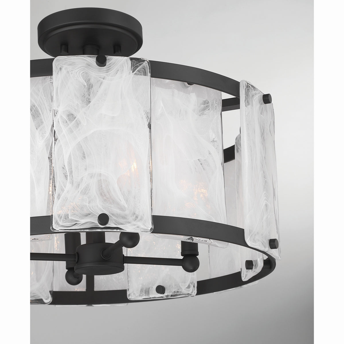 Minka-Lavery - 3635-899 - Four Light Semi-Flush Mount - Veil - Dark Matte Black