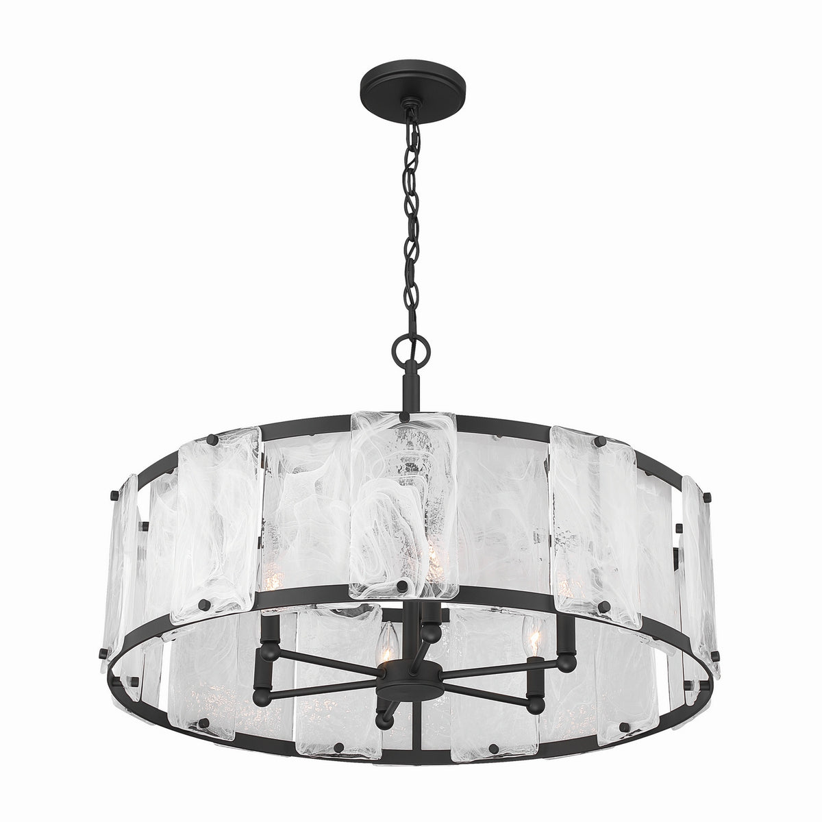 Minka-Lavery - 3636-899 - Six Light Pendant - Veil - Dark Matte Black
