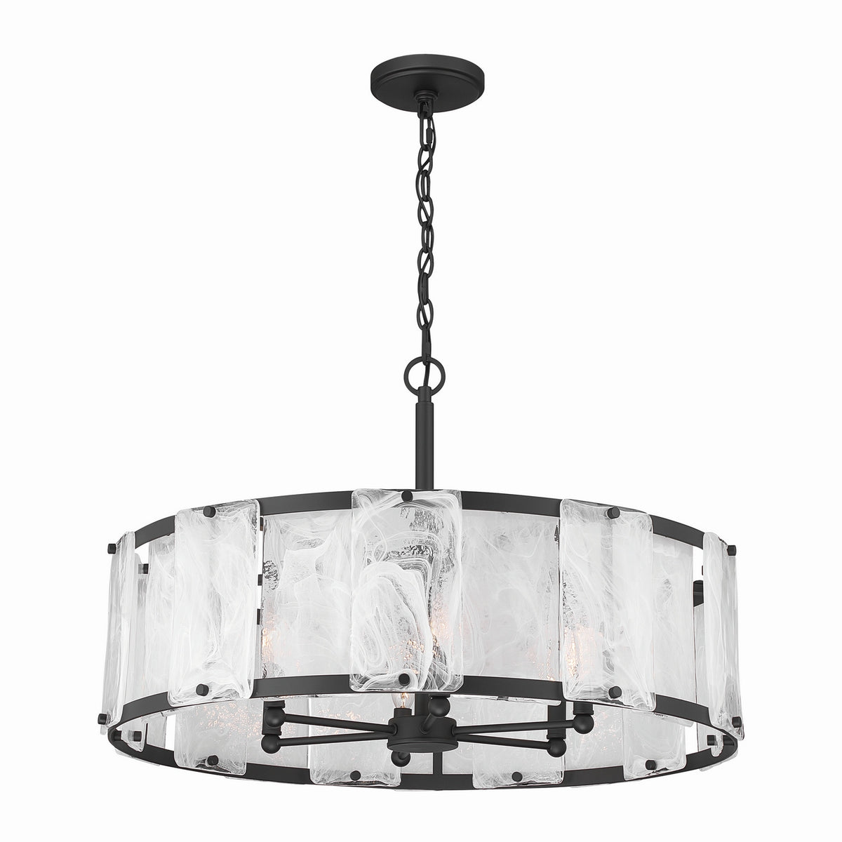 Minka-Lavery - 3636-899 - Six Light Pendant - Veil - Dark Matte Black