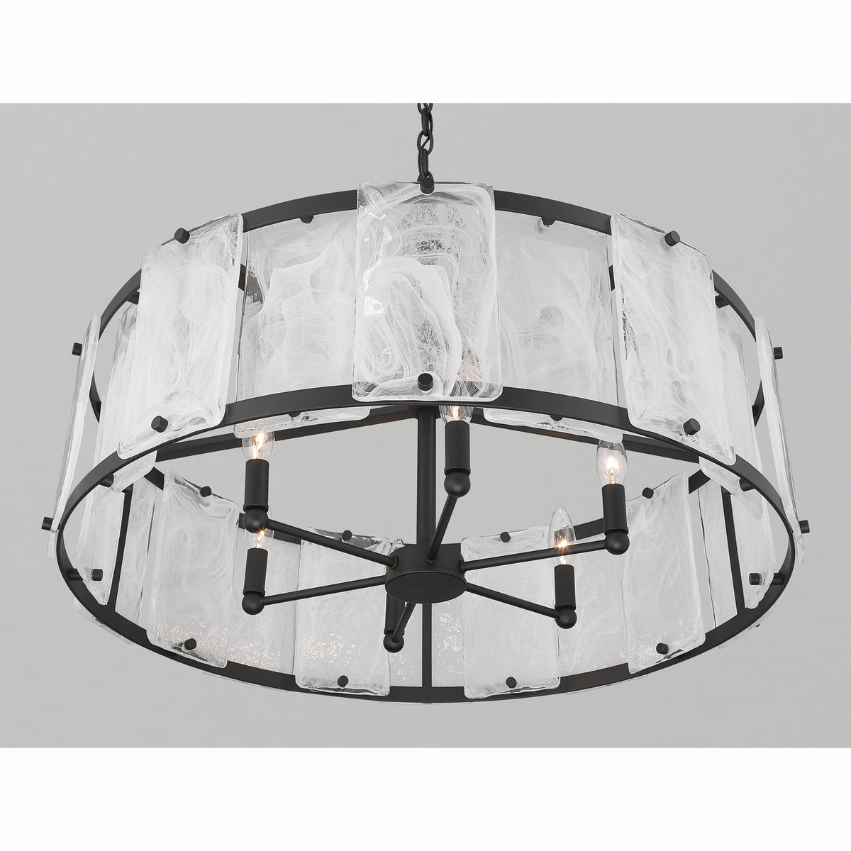 Minka-Lavery - 3636-899 - Six Light Pendant - Veil - Dark Matte Black