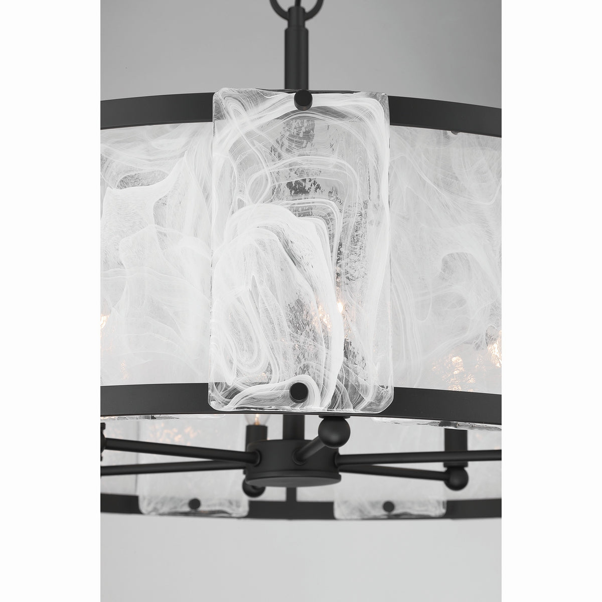 Minka-Lavery - 3636-899 - Six Light Pendant - Veil - Dark Matte Black