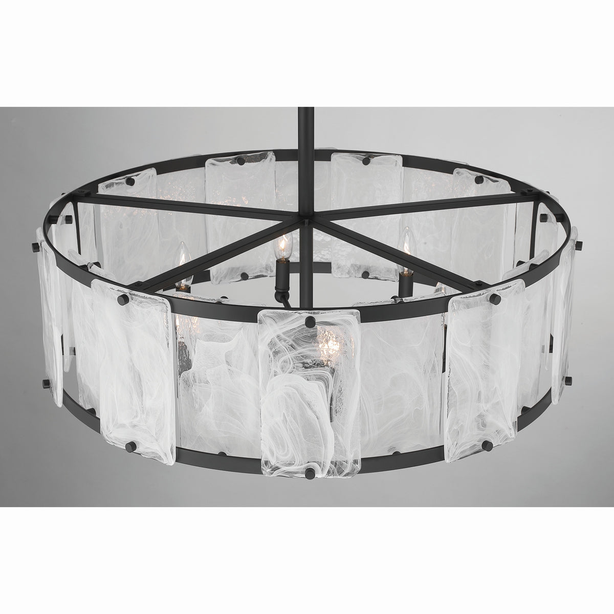 Minka-Lavery - 3636-899 - Six Light Pendant - Veil - Dark Matte Black