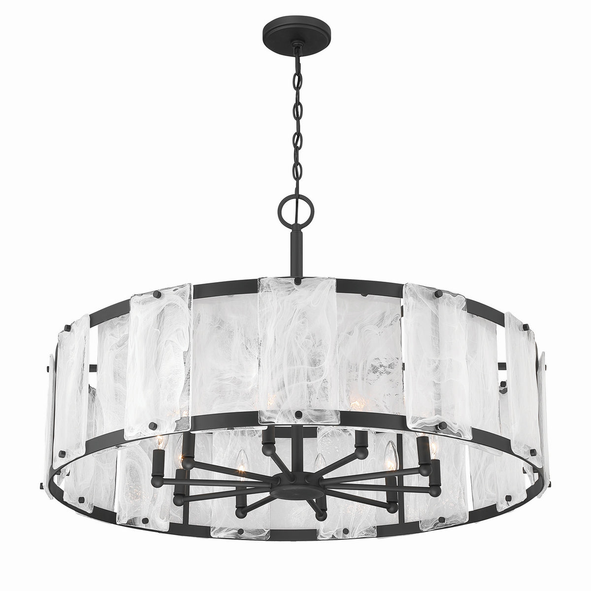 Minka-Lavery - 3638-899 - Ten Light Pendant - Veil - Dark Matte Black