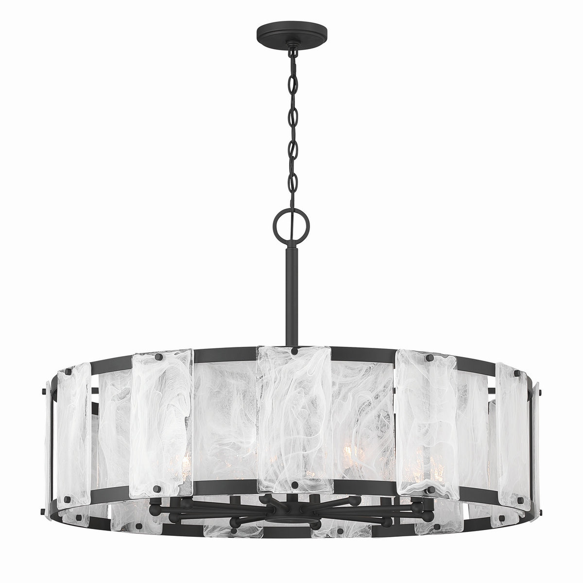 Minka-Lavery - 3638-899 - Ten Light Pendant - Veil - Dark Matte Black