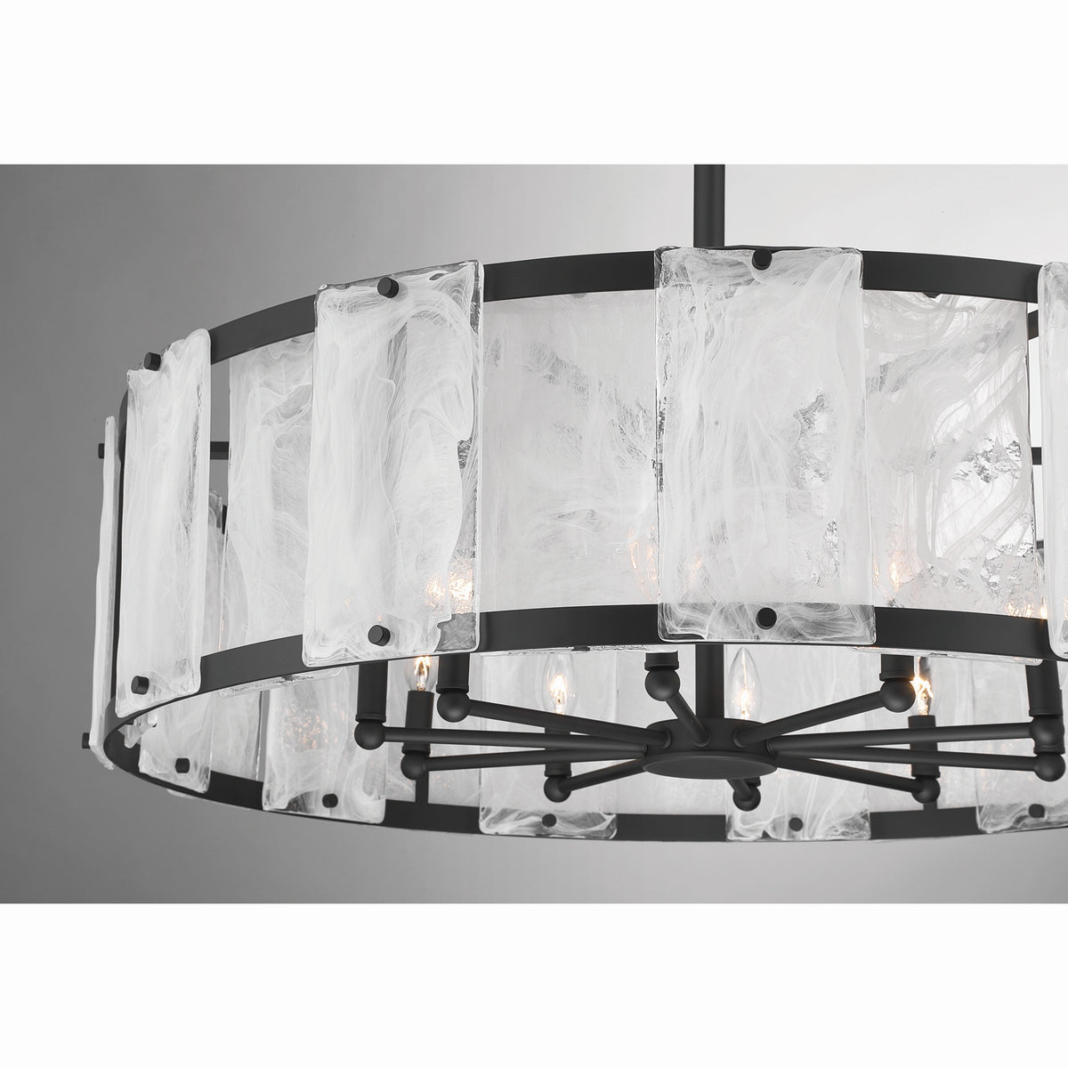 Minka-Lavery - 3638-899 - Ten Light Pendant - Veil - Dark Matte Black