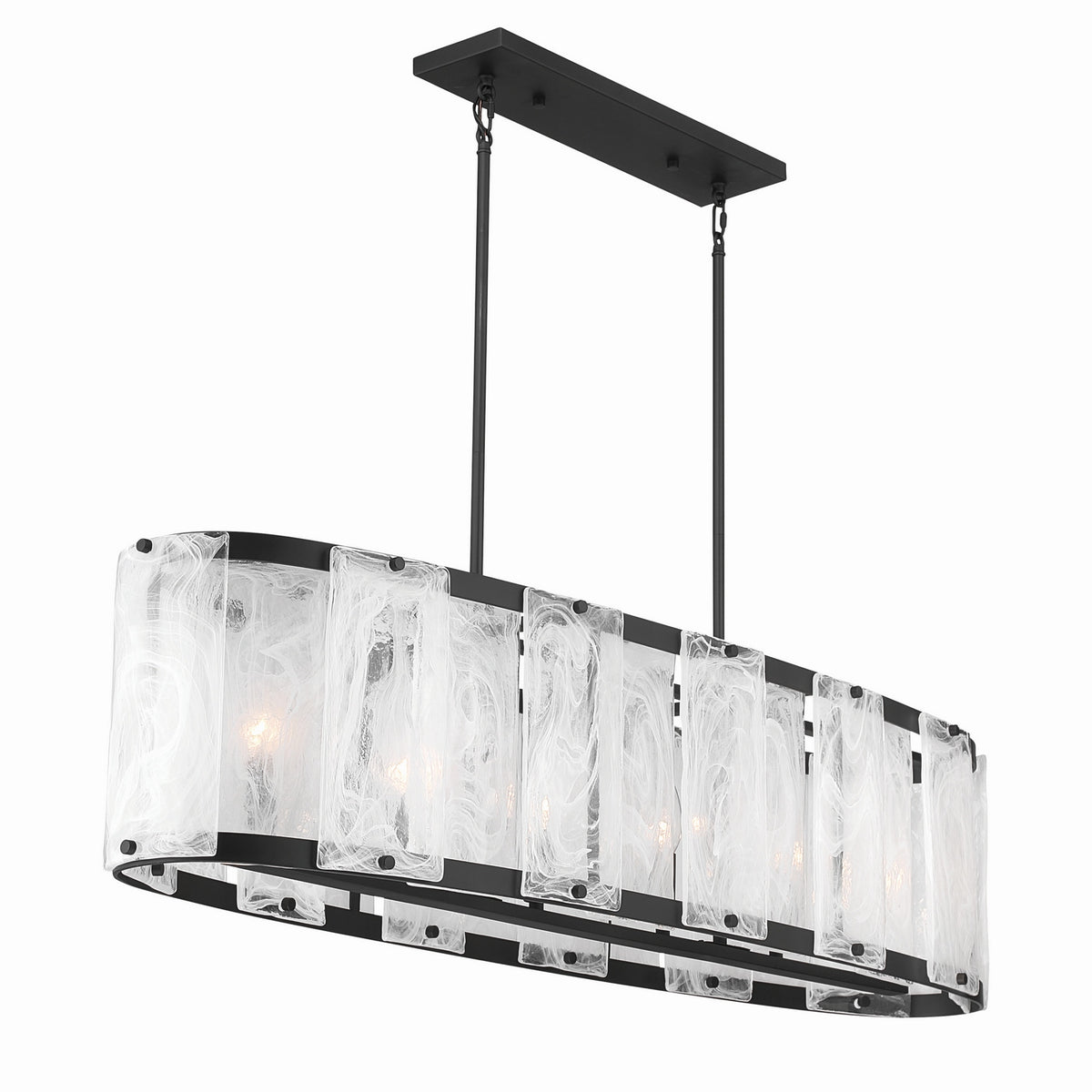 Minka-Lavery - 3639-899 - Six Light Linear Chandelier - Veil - Dark Matte Black
