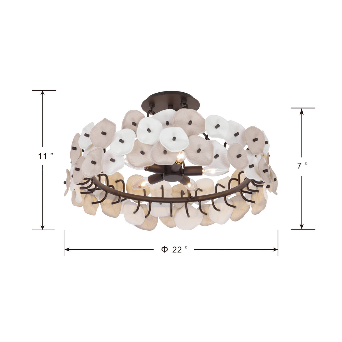 Metropolitan - N1525-860 - Five Light Semi-Flush Mount - Ravelin - Dark Bronze