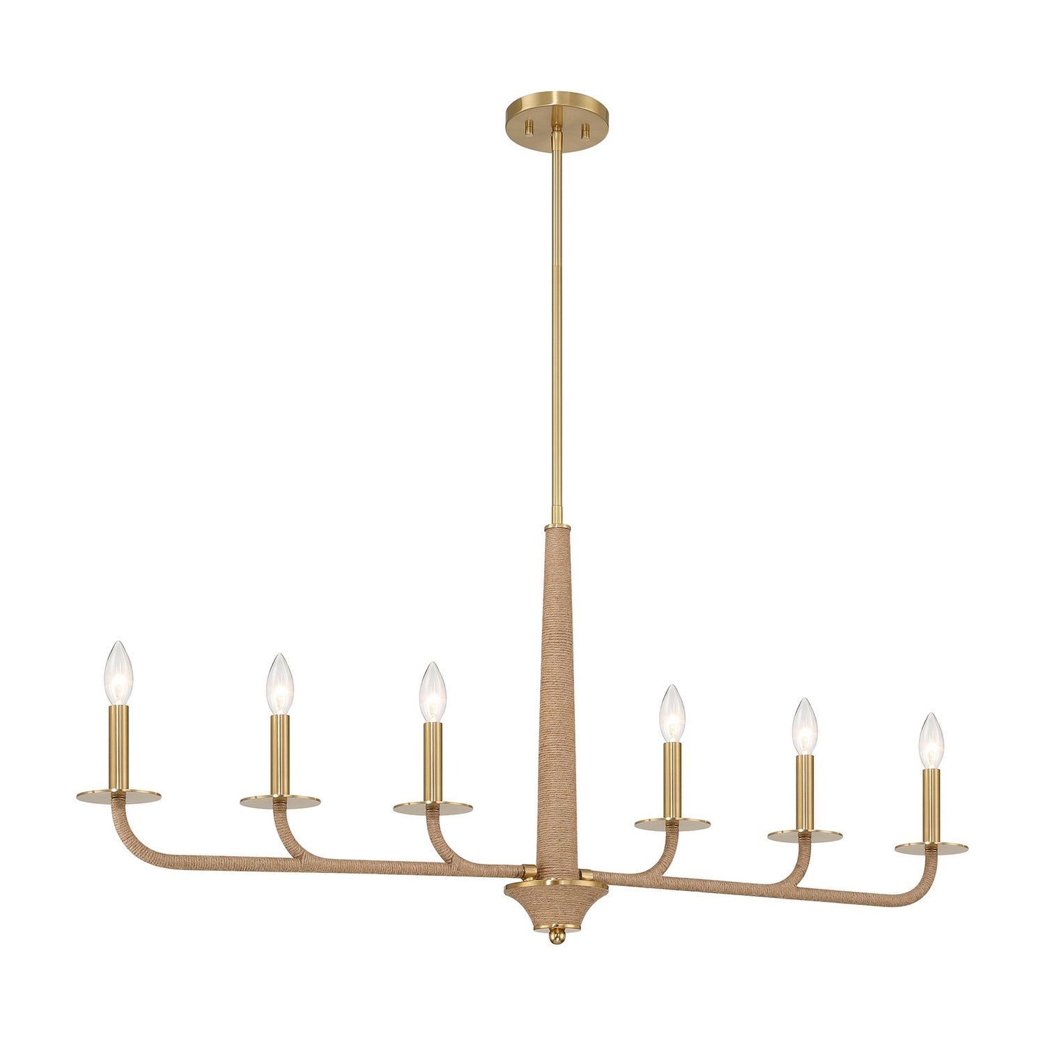 Savoy House - 1-1827-6-320 - Six Light Chandelier - Cannon - Warm Brass and Rope