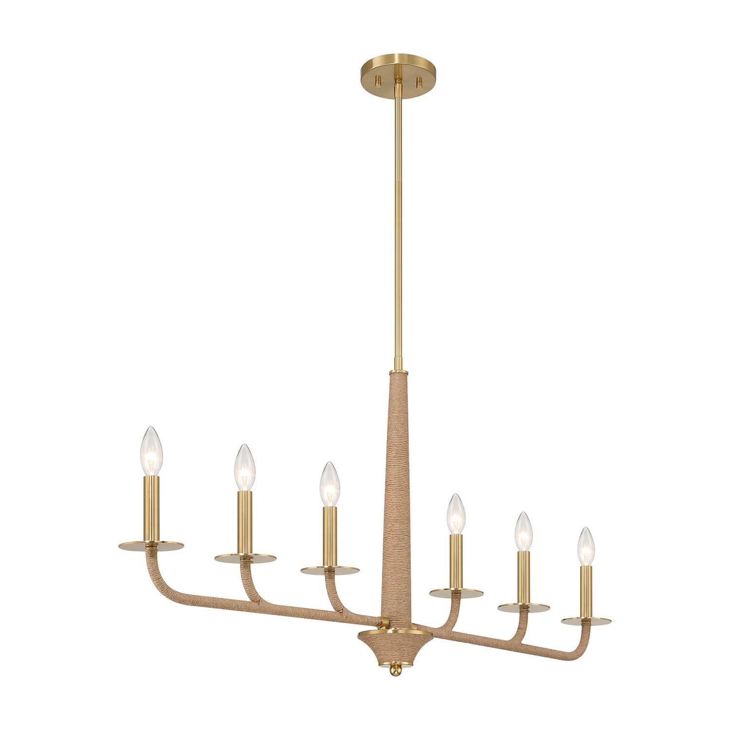 Savoy House - 1-1827-6-320 - Six Light Chandelier - Cannon - Warm Brass and Rope