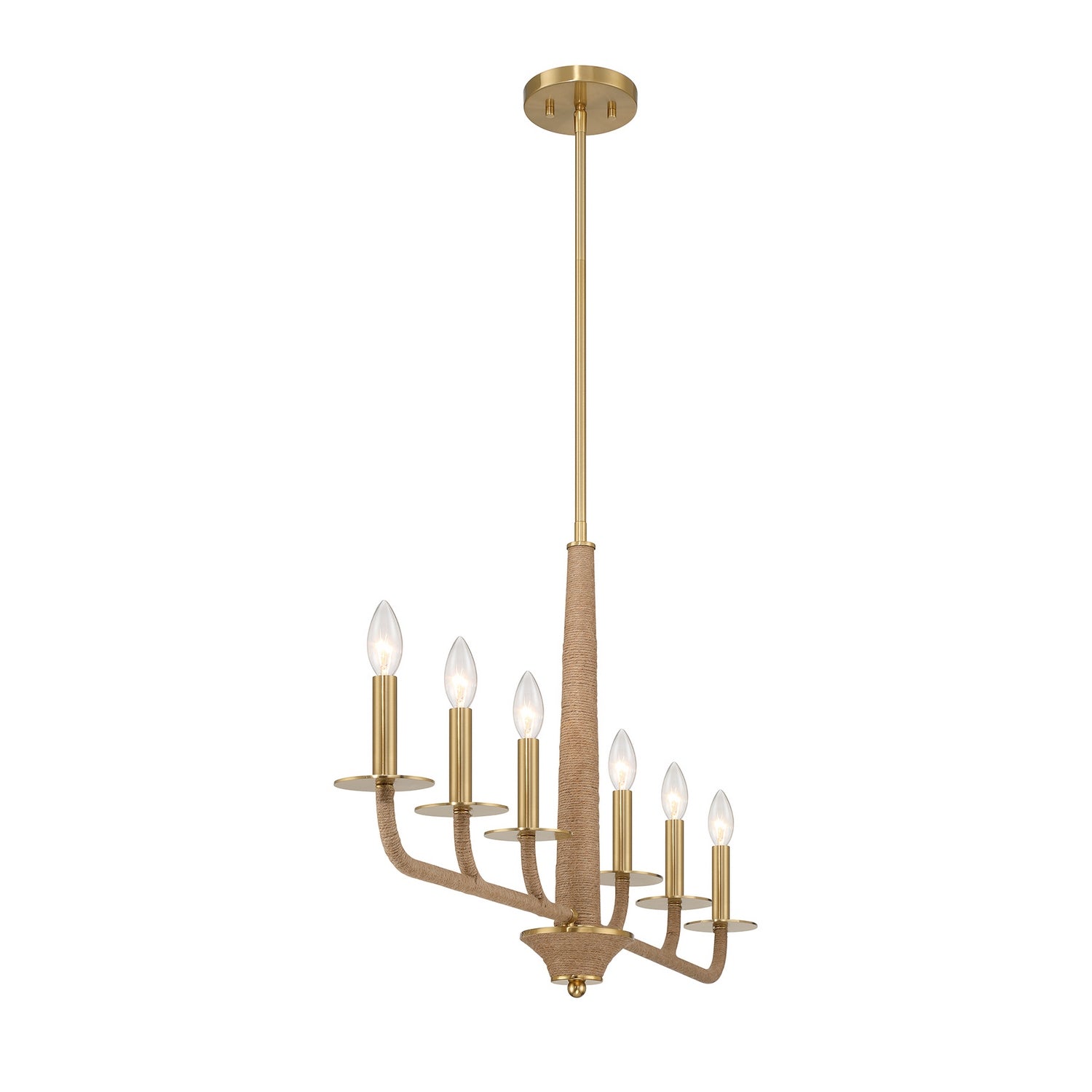 Savoy House - 1-1827-6-320 - Six Light Chandelier - Cannon - Warm Brass and Rope
