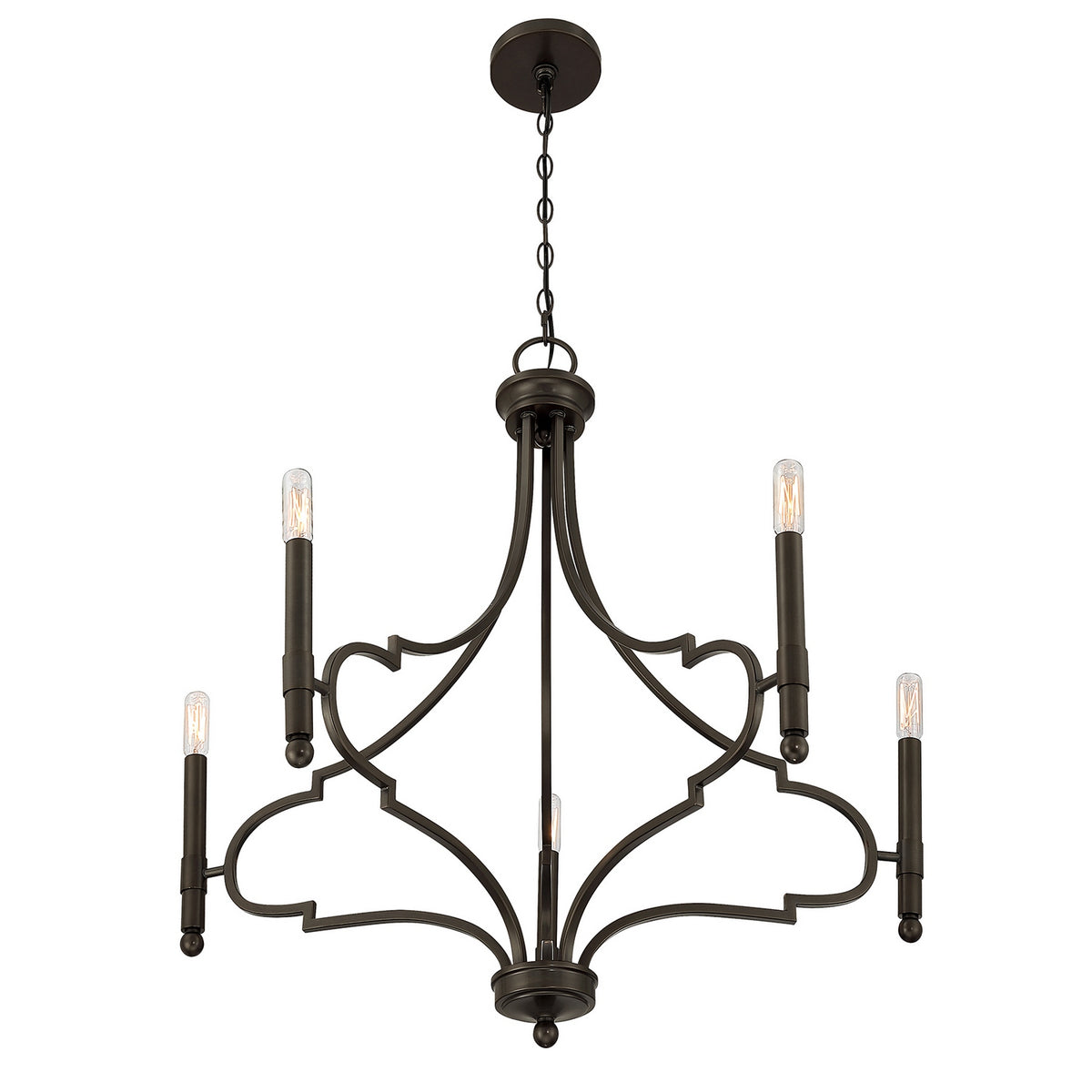 Savoy House - 1-5999-5-15 - Five Light Chandelier - Woodlawn - Mediterranean Bronze