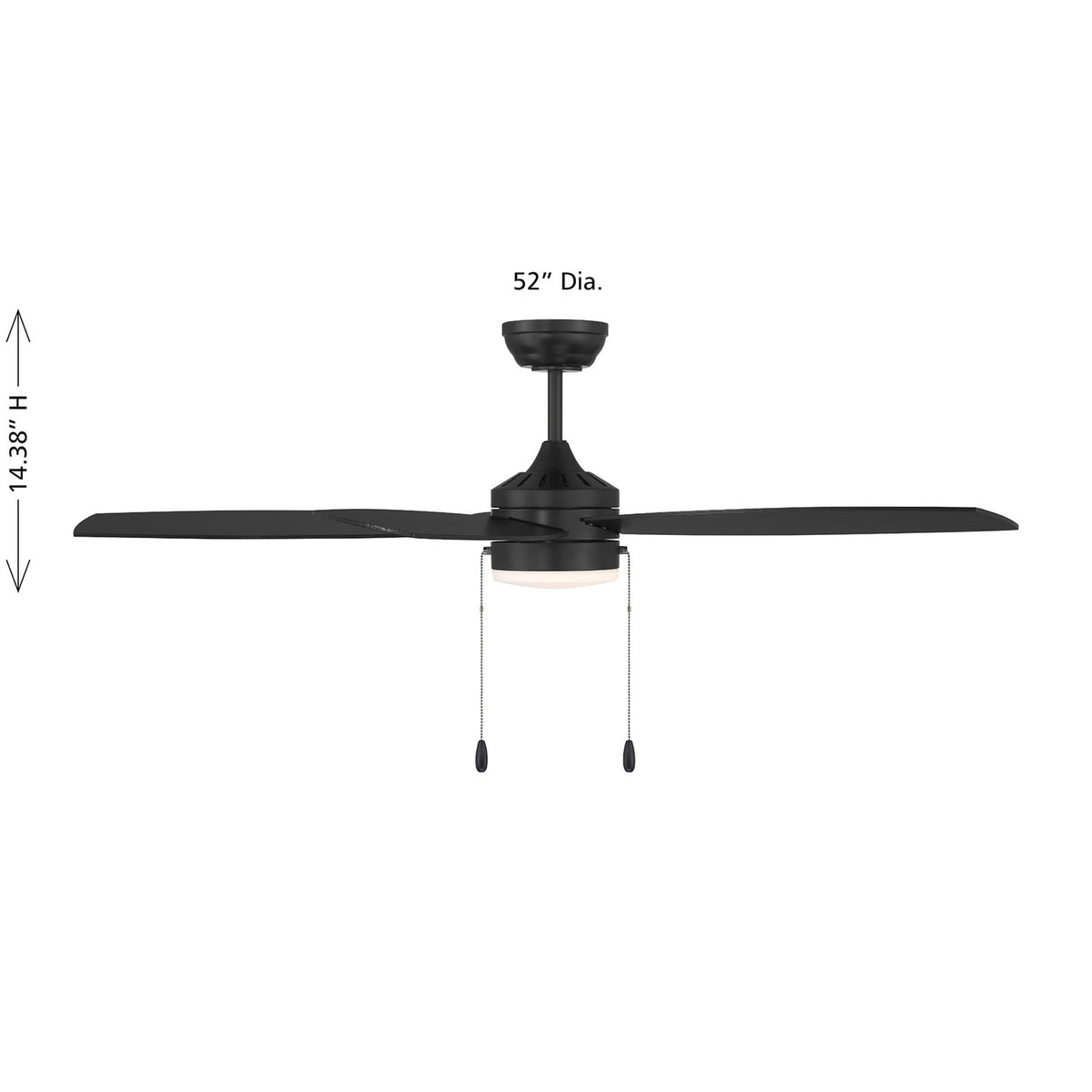 Meridian - M2029MBK - 52" Ceiling Fan - Matte Black