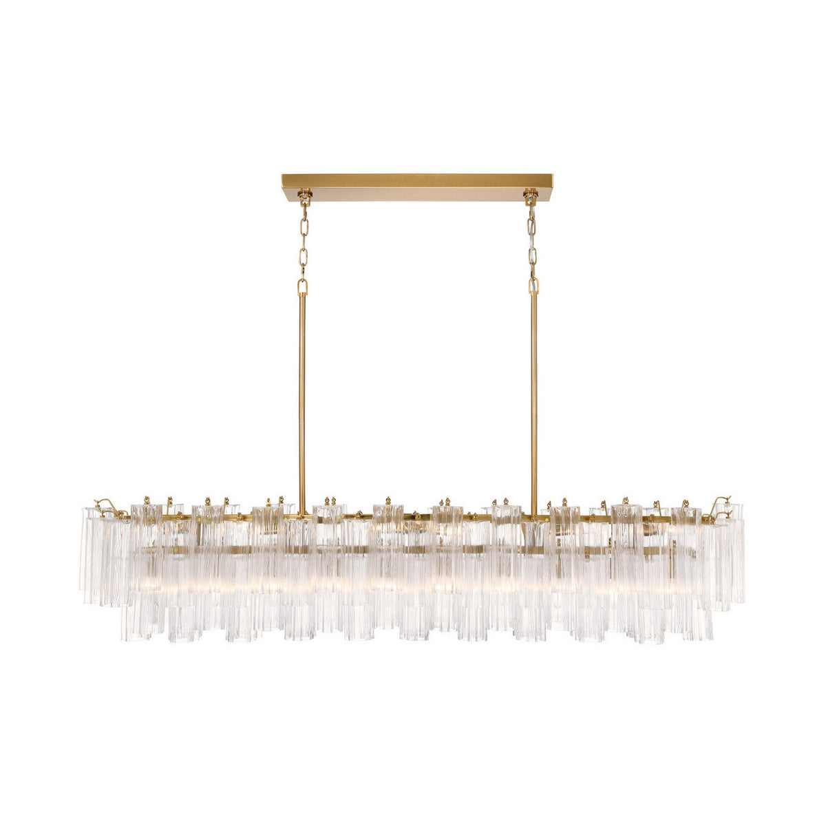 Crystorama - ADD-337-AG-CL - 16 Light Linear Chandelier - Addis - Aged Brass