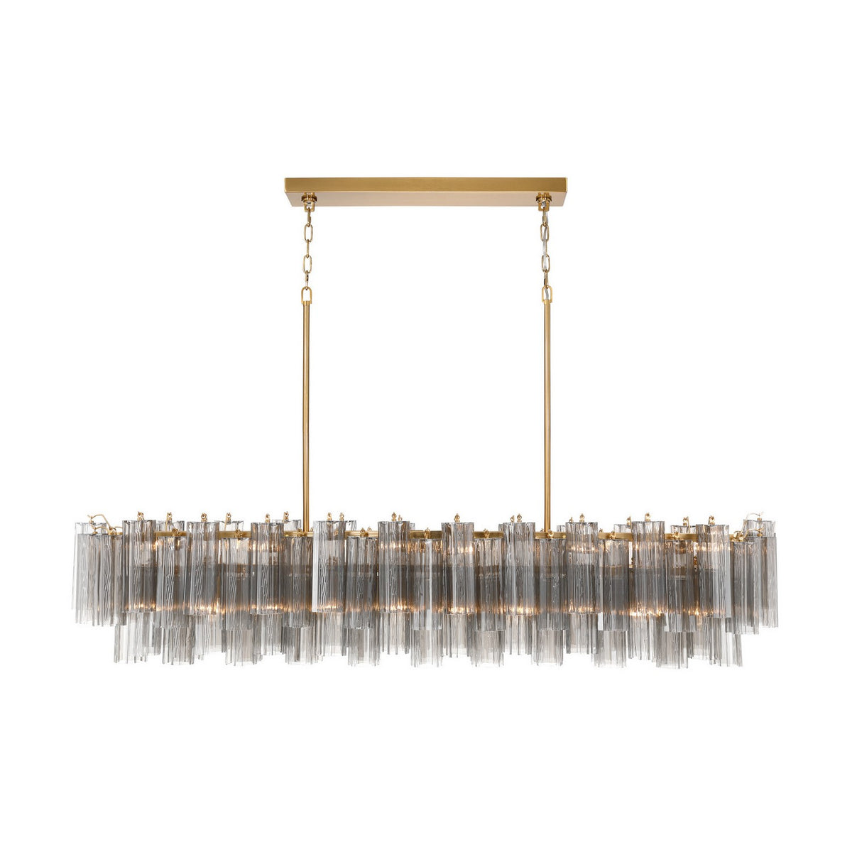 Crystorama - ADD-337-AG-SM - 16 Light Linear Chandelier - Addis - Aged Brass