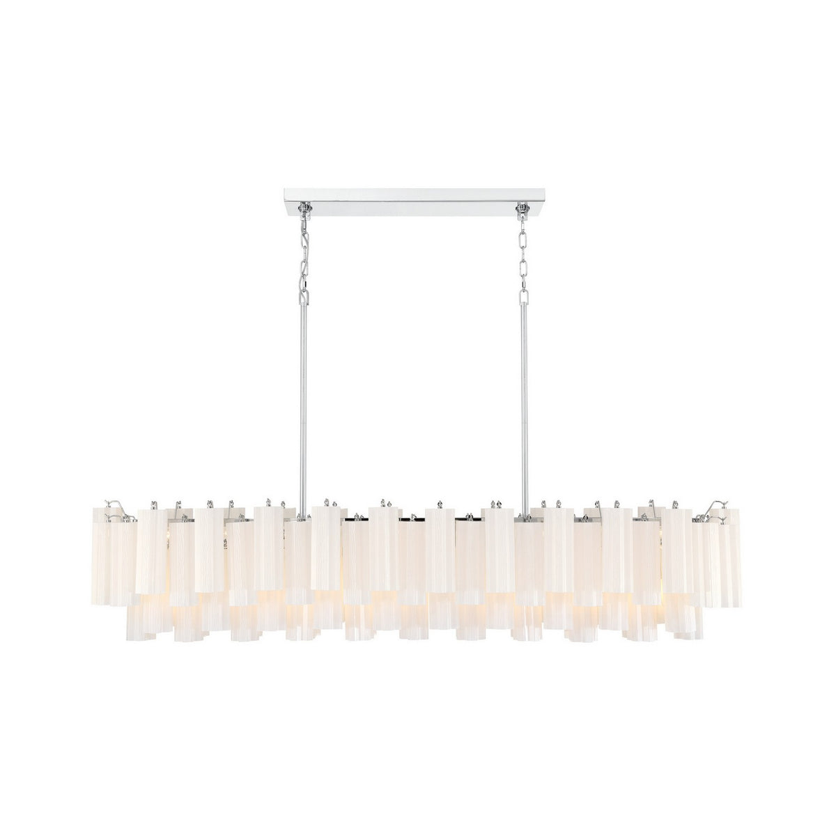 Crystorama - ADD-337-CH-WH - 16 Light Linear Chandelier - Addis - Polished Chrome