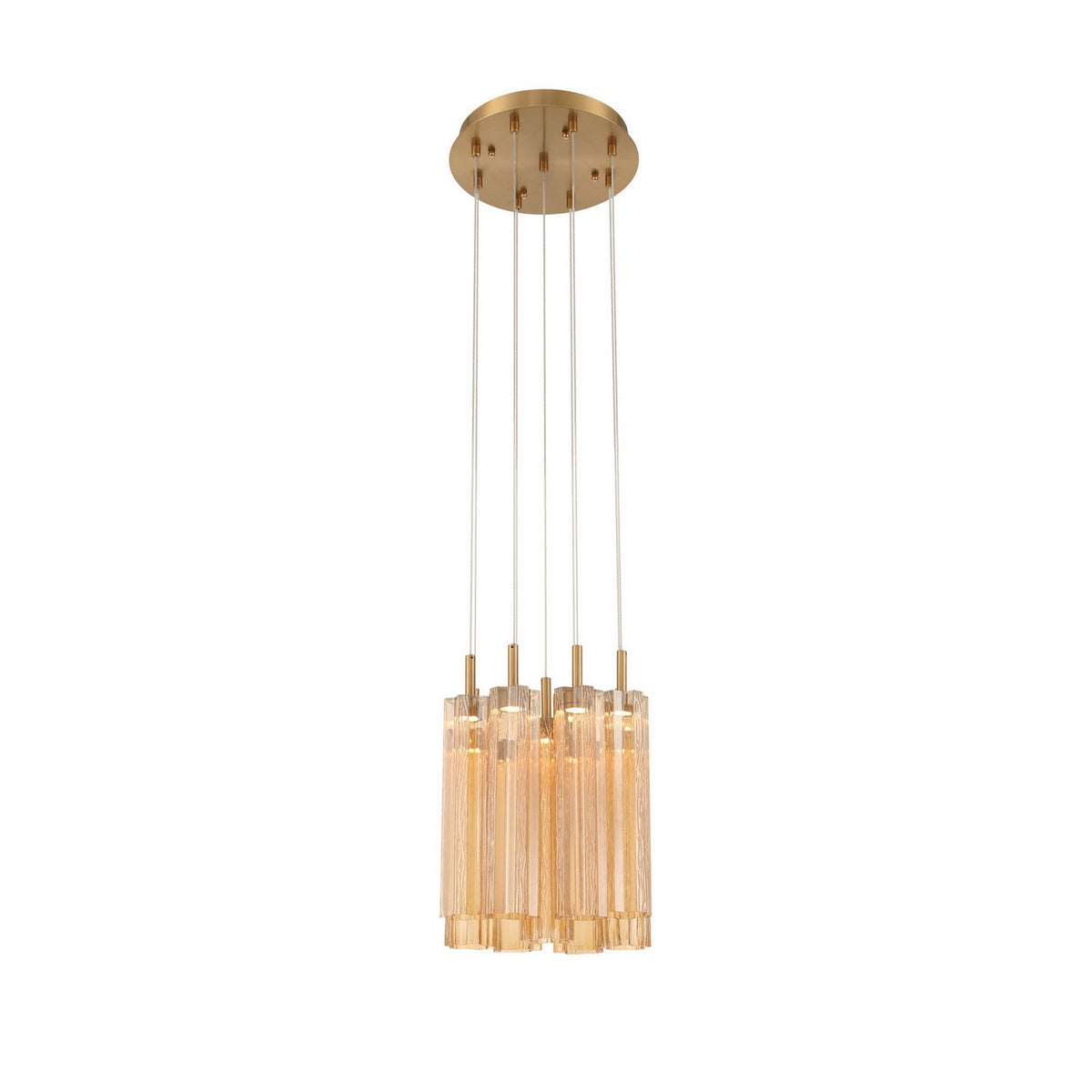 Crystorama - ADD-405-AG-AM - LED Pendant - Addis - Aged Brass