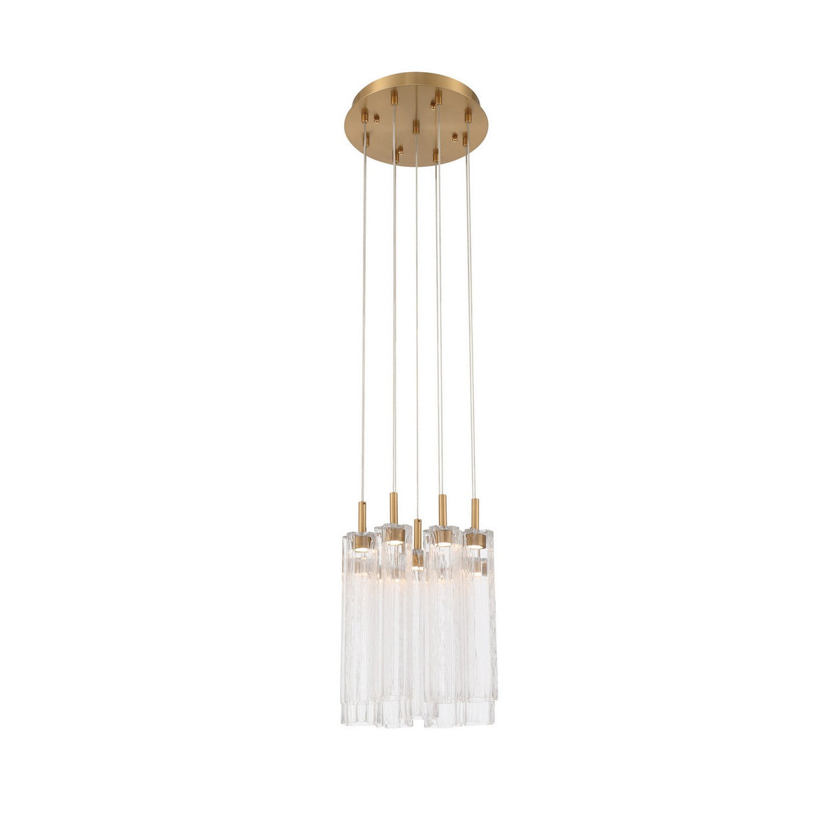 Crystorama - ADD-405-AG-CL - LED Pendant - Addis - Aged Brass