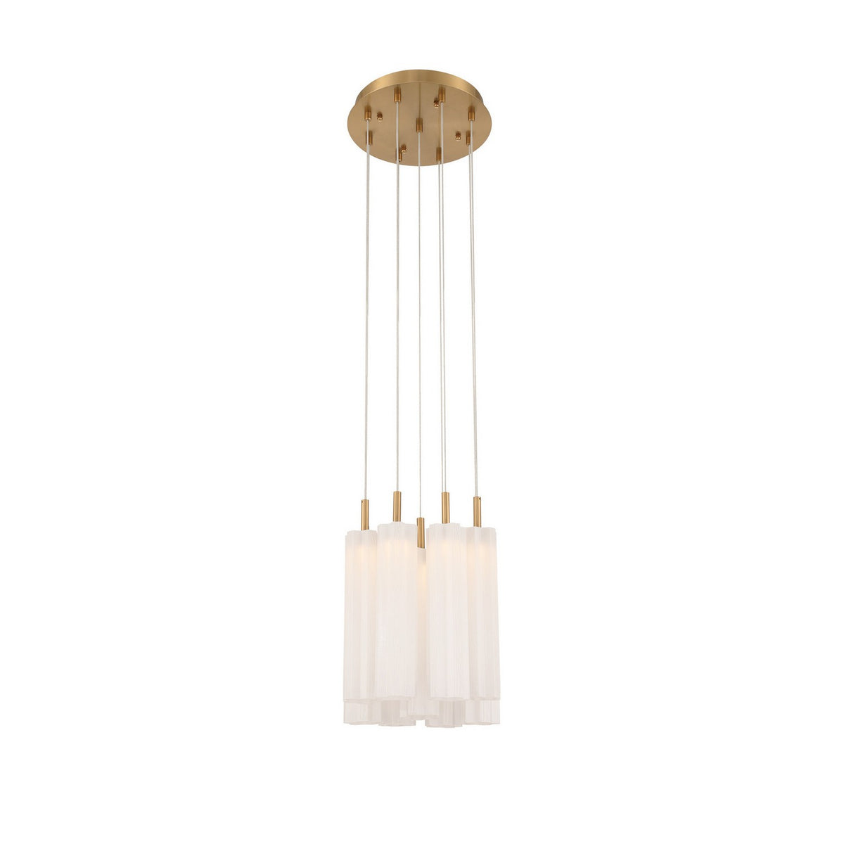 Crystorama - ADD-405-AG-WH - LED Pendant - Addis - Aged Brass