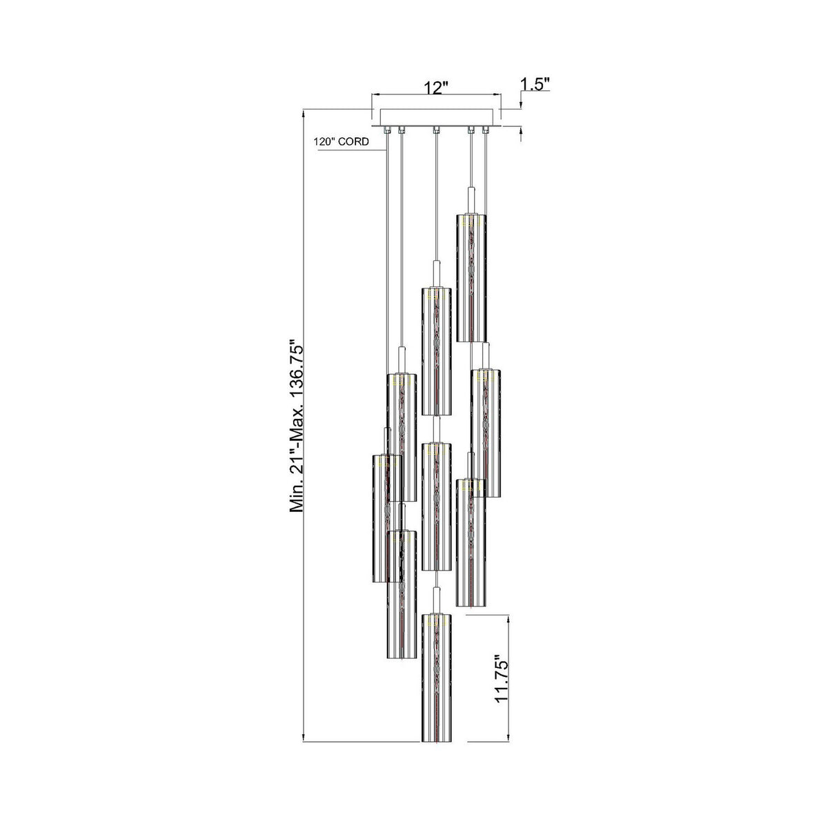 Crystorama - ADD-405-CH-CL - LED Pendant - Addis - Polished Chrome