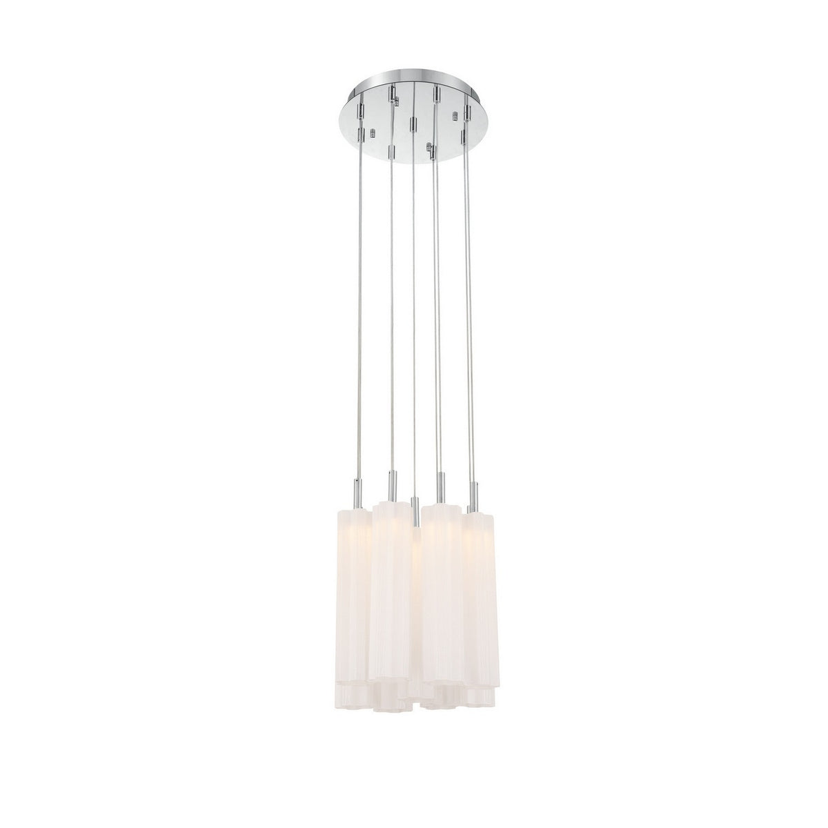 Crystorama - ADD-405-CH-WH - LED Pendant - Addis - Polished Chrome