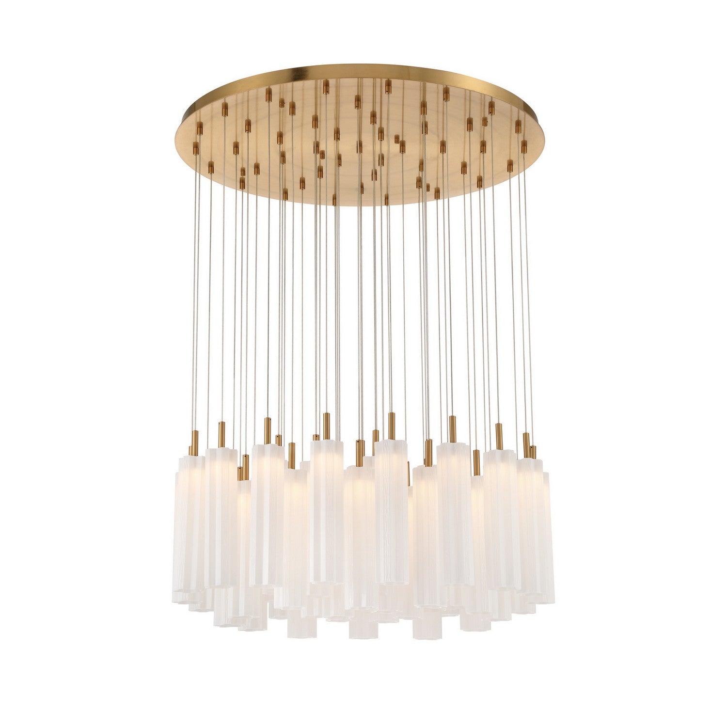 Crystorama - ADD-423-AG-WH - LED Pendant - Addis - Aged Brass