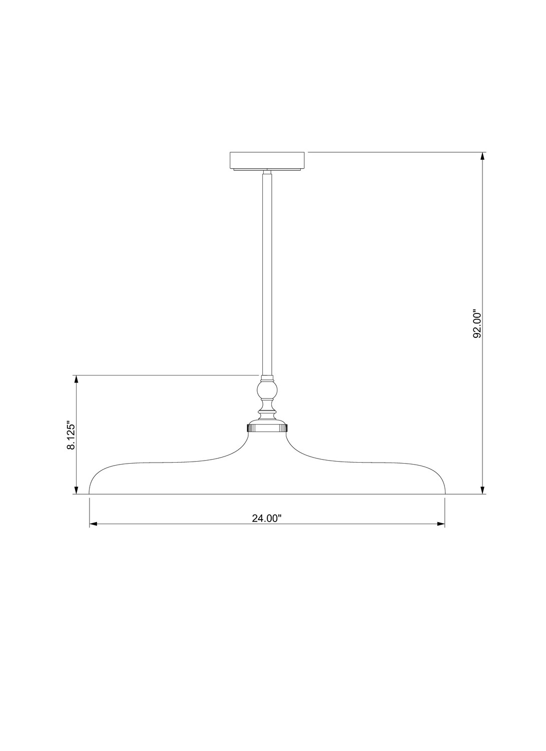 Z-Lite - 2308P24-RB - One Light Pendant - Camden - Rubbed Brass