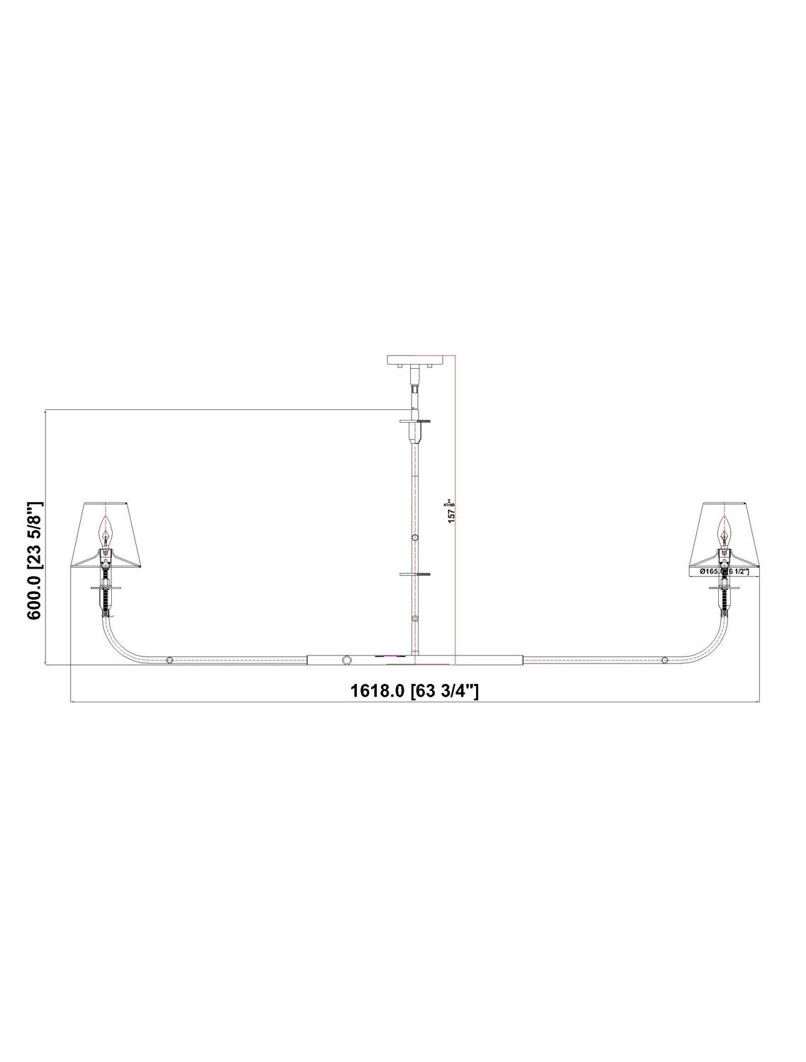 Z-Lite - 3049-60L-MB - Two Light Linear Chandelier - Tova - Matte Black