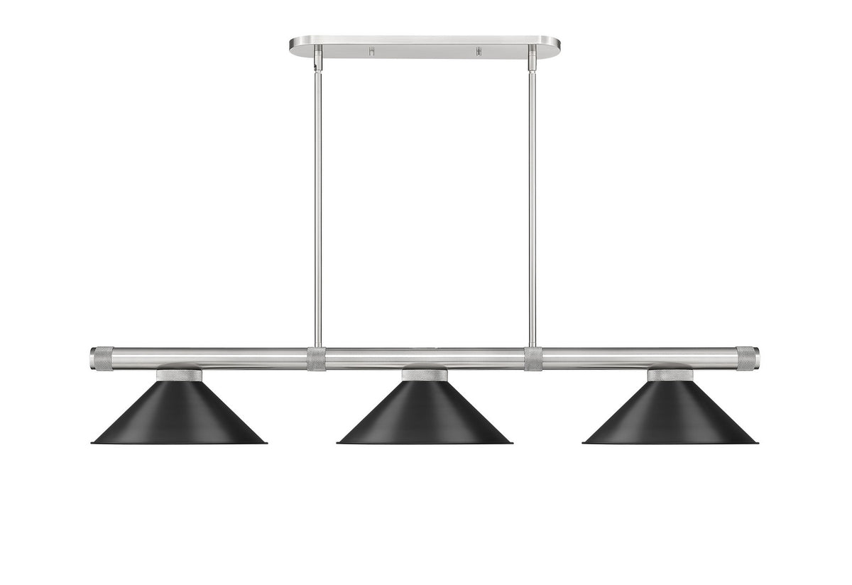 Z-Lite - 3050-3BN-MB15 - Three Light Billiard - Vanguard - Brushed Nickel