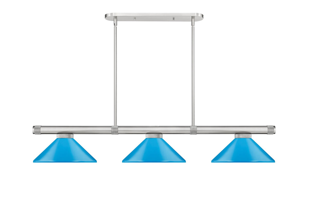 Z-Lite - 3050-3BN-MEB - Three Light Billiard - Vanguard - Brushed Nickel