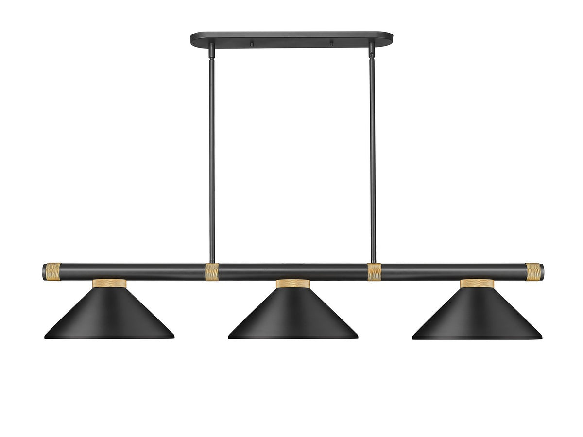 Z-Lite - 3050-3MB-RB-MMB - Three Light Billiard - Vanguard - Matte Black + Rubbed Brass