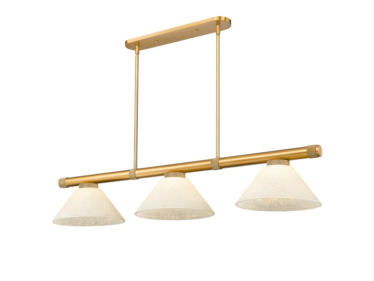 Z-Lite - 3050-3RB-AGM14 - Three Light Billiard - Vanguard - Rubbed Brass