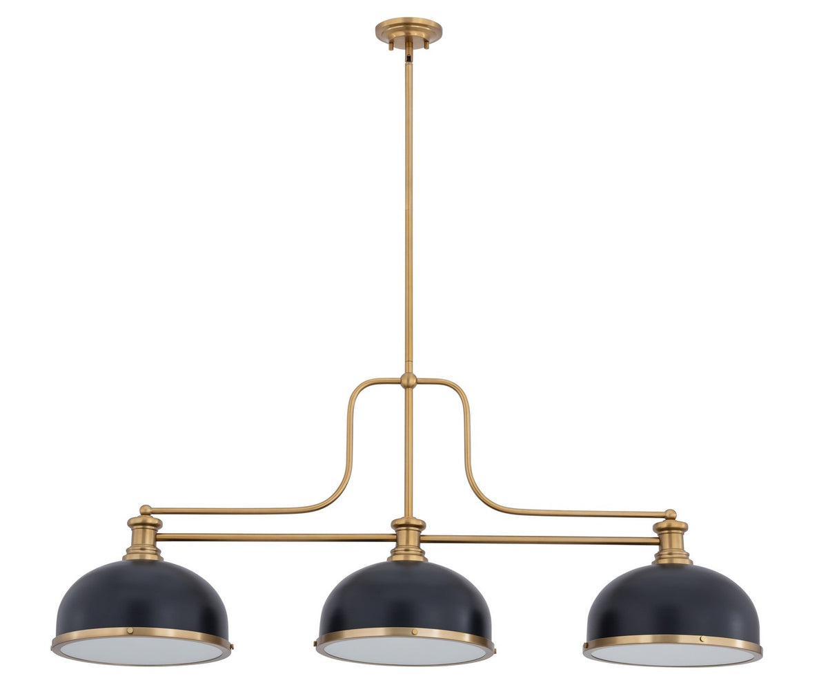 Z-Lite - 725-3HBR-D12MB+HBR - Three Light Billiard - Melange - Heritage Brass