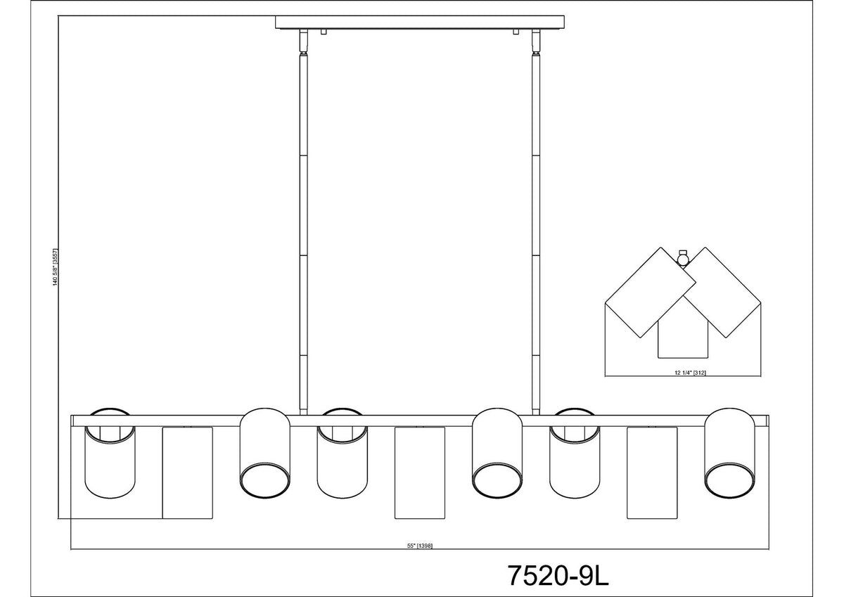Z-Lite - 7520-9L-MB - Nine Light Linear Chandelier - Lumina - Matte Black