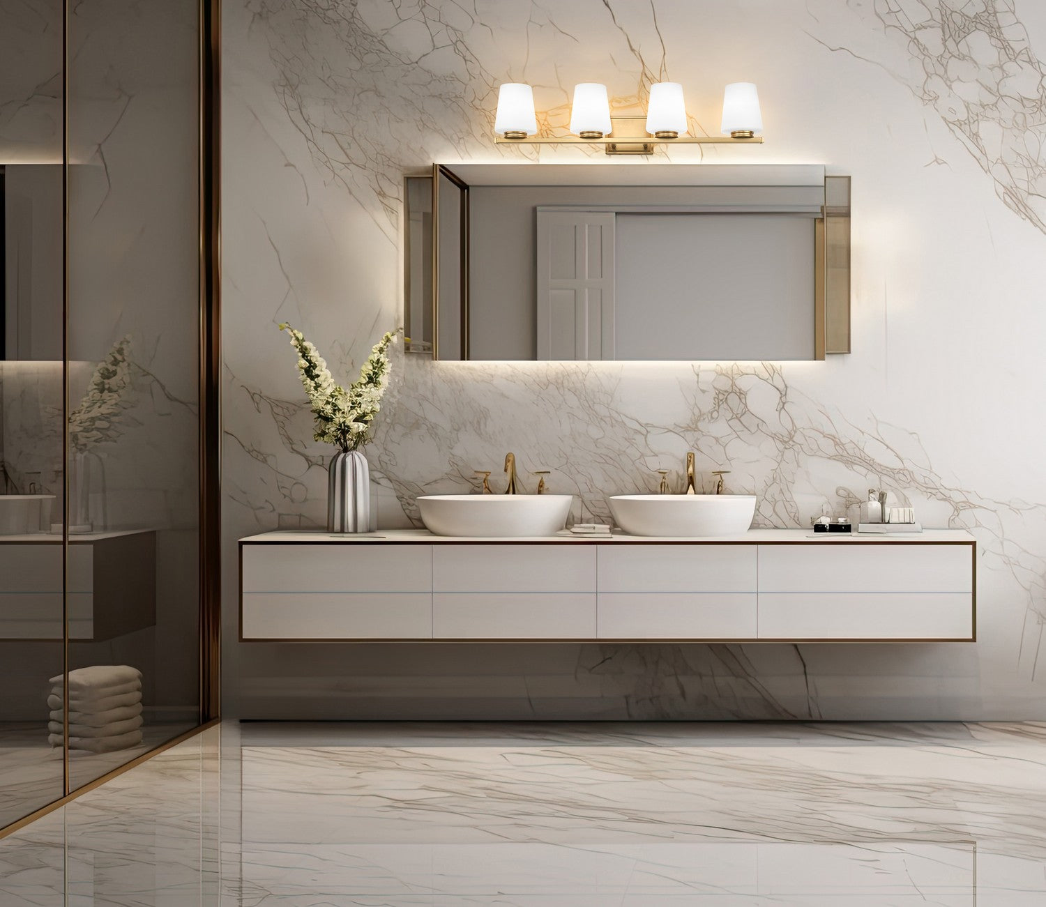 Z-Lite - 7703-4V-MGLD - Four Light Vanity - Nextra - Modern Gold