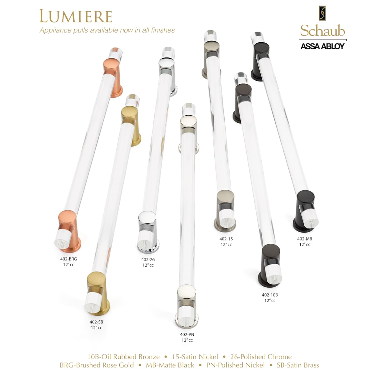 Schaub and Company - 401-PN - Lumiere 2" Euro Modern Acrylic Adjustable "T" Bar Luxury Solid Brass Cabinet / Drawer Knob in Polished Nickel