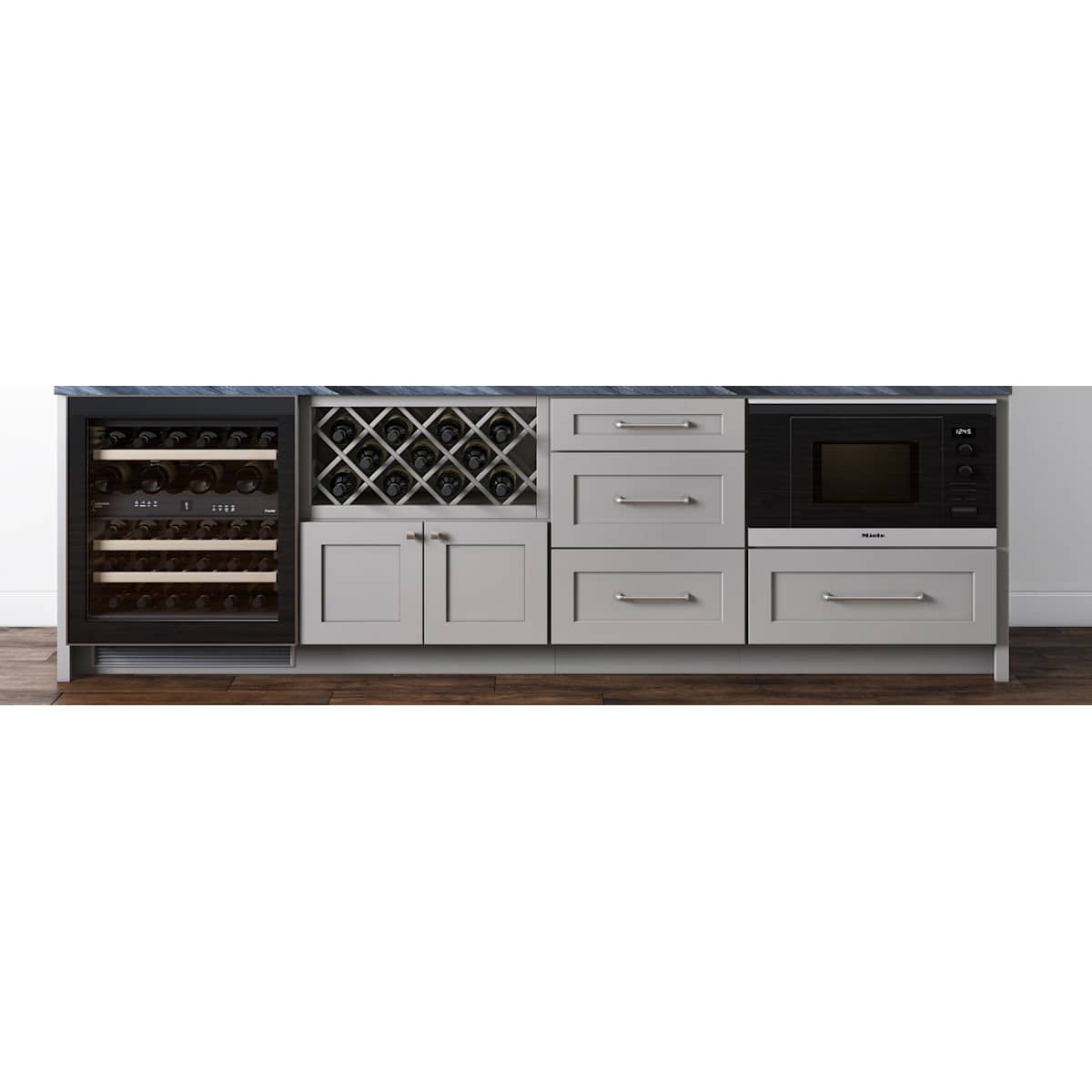 Jeffrey Alexander - 972-224BNBDL - Marlo 8-13/16" Center to Center Curved Contemporary Cabinet Handle / Drawer Pull in Brushed Pewter
