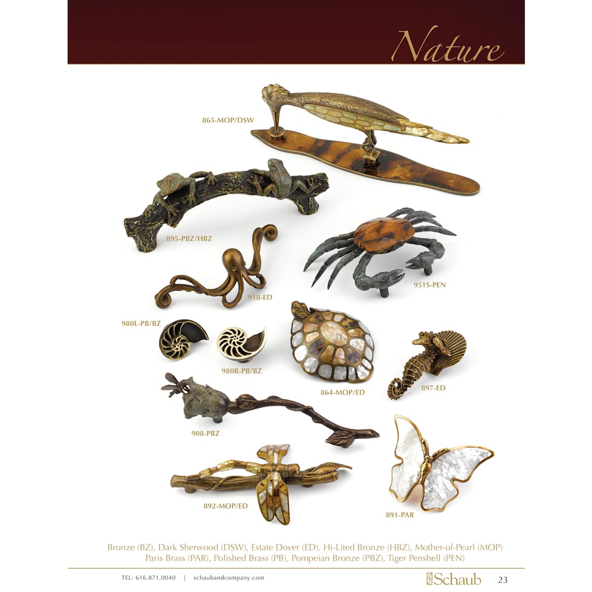 Schaub and Company - 897-ED - Neptune 3" Coastal Ocean Nautical Seahorse Solid Brass Bathroom Kitchen Furniture Cabinet Knob Drawer Knob from the Nature Collection in Estate Dover