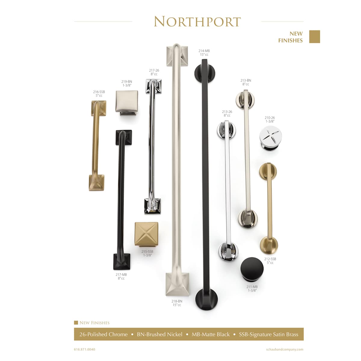 Schaub and Company - 216-ABZ - Northport 5" Center to Center Contemporary Rounded Cabinet Handle Pull with Square Footplates in Ancient Bronze