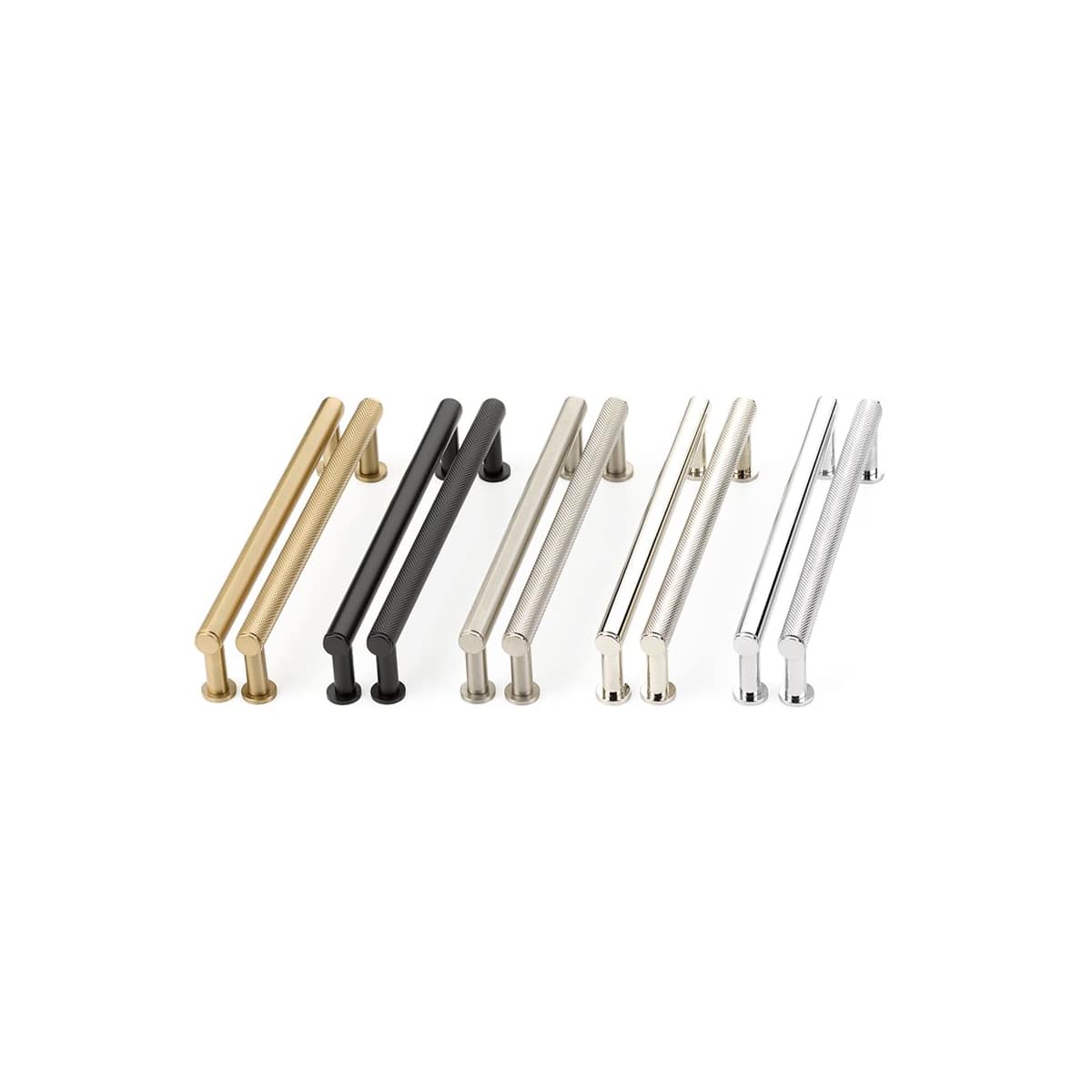 Schaub and Company - 5005-MB - Pub House 5" Center to Center Knurled Handle Solid Brass Cabinet Bar Handle / Drawer Bar Pull in Matte Black