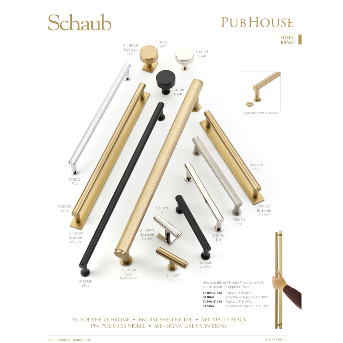 Schaub and Company - 5005-MB - Pub House 5" Center to Center Knurled Handle Solid Brass Cabinet Bar Handle / Drawer Bar Pull in Matte Black