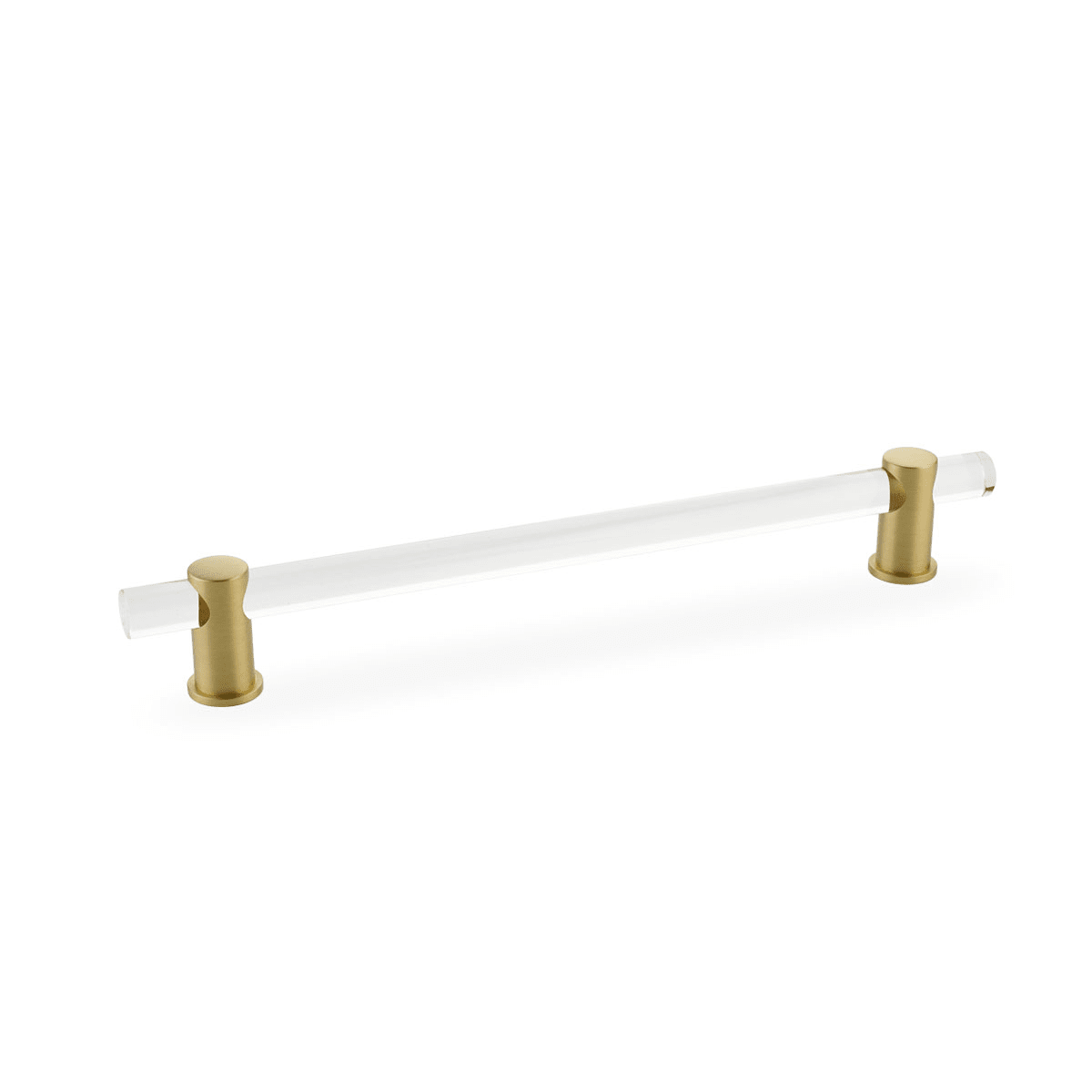 Lumiere 10" Euro Modern Luxury Solid Brass and Acrylic Bar Large Adjustable Cabinet Handle / Drawer Pull