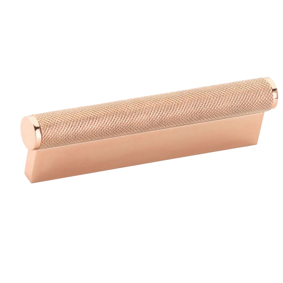 Schaub and Company - 1201-PRG - MODO 4" Center to Center Euro Modern Diamond Knurled Solid Bar Pinch Cabinet Handle / Drawer Pull in Polished Rose Gold